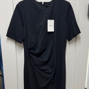 Theory Elegant Black Midi Dress